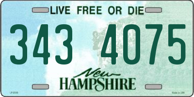 NH license plate 3434075