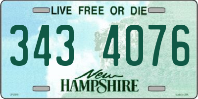 NH license plate 3434076