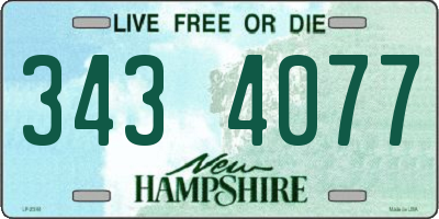 NH license plate 3434077