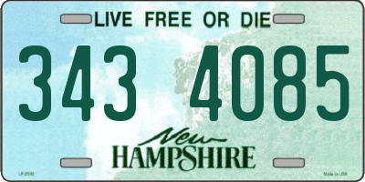 NH license plate 3434085