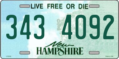 NH license plate 3434092
