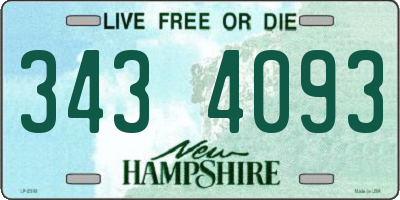 NH license plate 3434093