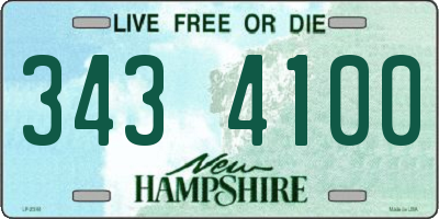 NH license plate 3434100