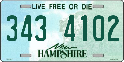 NH license plate 3434102