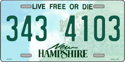 NH license plate 3434103