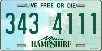 NH license plate 3434111