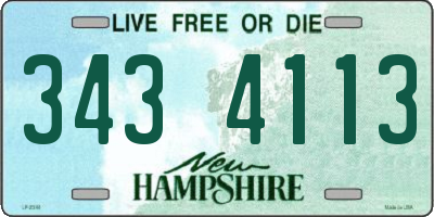 NH license plate 3434113