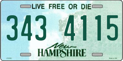 NH license plate 3434115