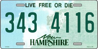 NH license plate 3434116