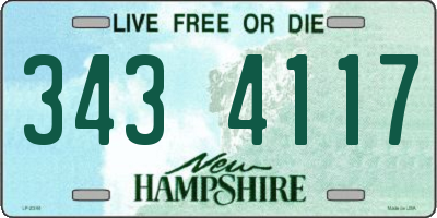 NH license plate 3434117
