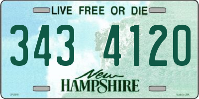 NH license plate 3434120