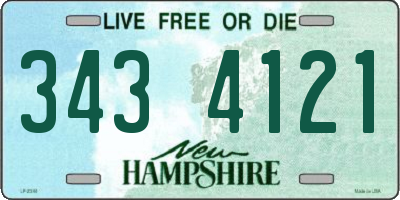 NH license plate 3434121