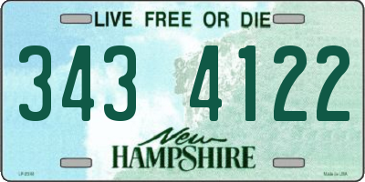 NH license plate 3434122