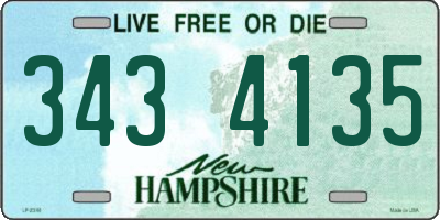 NH license plate 3434135