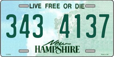NH license plate 3434137
