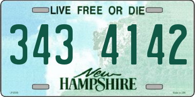 NH license plate 3434142