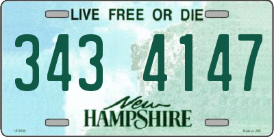 NH license plate 3434147