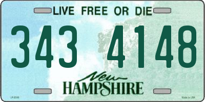 NH license plate 3434148