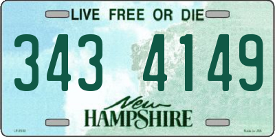 NH license plate 3434149