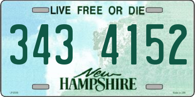 NH license plate 3434152