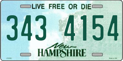 NH license plate 3434154