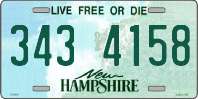 NH license plate 3434158