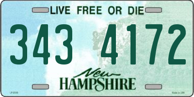 NH license plate 3434172