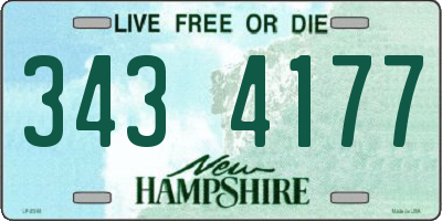NH license plate 3434177