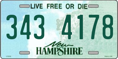 NH license plate 3434178