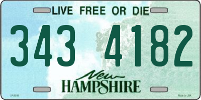 NH license plate 3434182