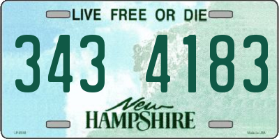 NH license plate 3434183