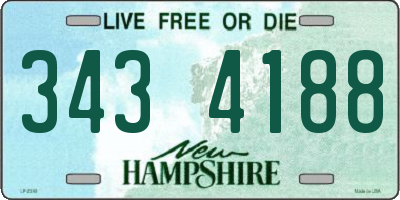 NH license plate 3434188