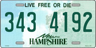 NH license plate 3434192