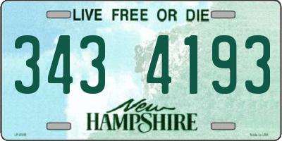 NH license plate 3434193