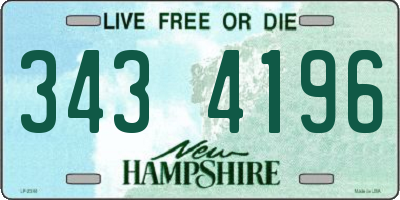 NH license plate 3434196