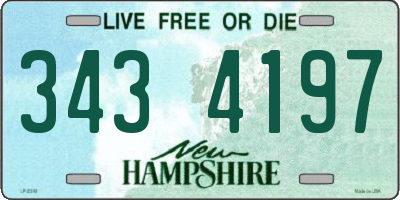 NH license plate 3434197