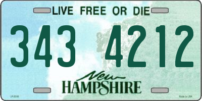 NH license plate 3434212