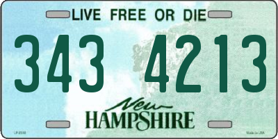 NH license plate 3434213
