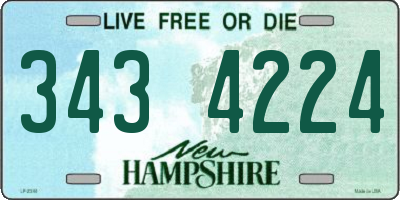 NH license plate 3434224