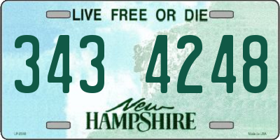 NH license plate 3434248