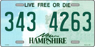 NH license plate 3434263