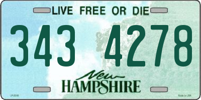 NH license plate 3434278