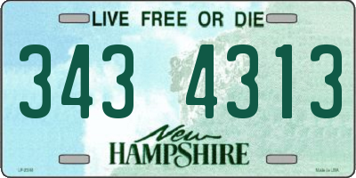 NH license plate 3434313