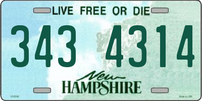NH license plate 3434314