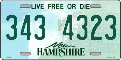 NH license plate 3434323