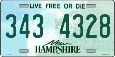 NH license plate 3434328