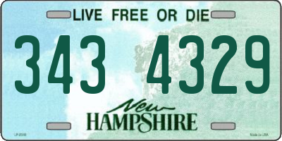 NH license plate 3434329