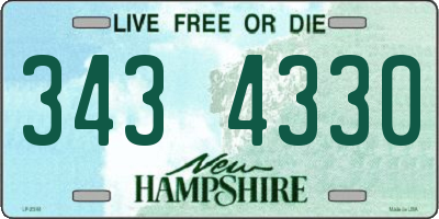 NH license plate 3434330