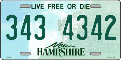 NH license plate 3434342