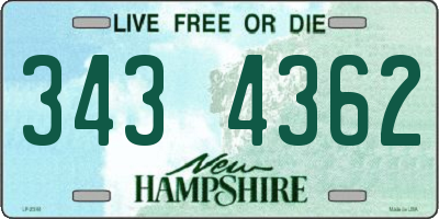 NH license plate 3434362